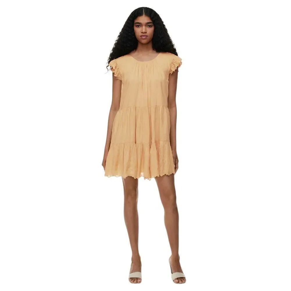 Aritzia Wilfred sidonie apricot peach dress Medium